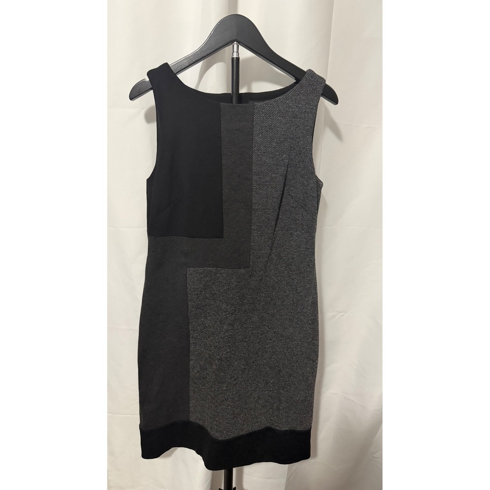 White House Black Market Womens Colorblock Sheath Dress Grey Black Size 4
